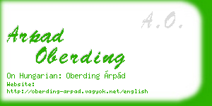 arpad oberding business card